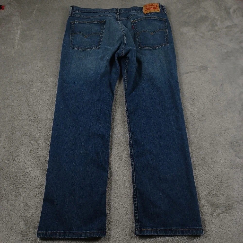 Levis‎ 514 Jeans Mens 36x30 Blue Denim Straight Fit Logo Casual Distressed A2